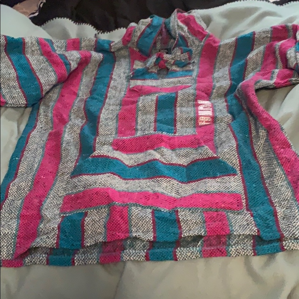 Colorful drug rug/ Baja Hoodie